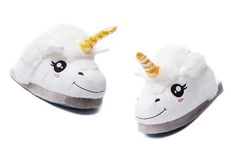 White Unicorn Slippers