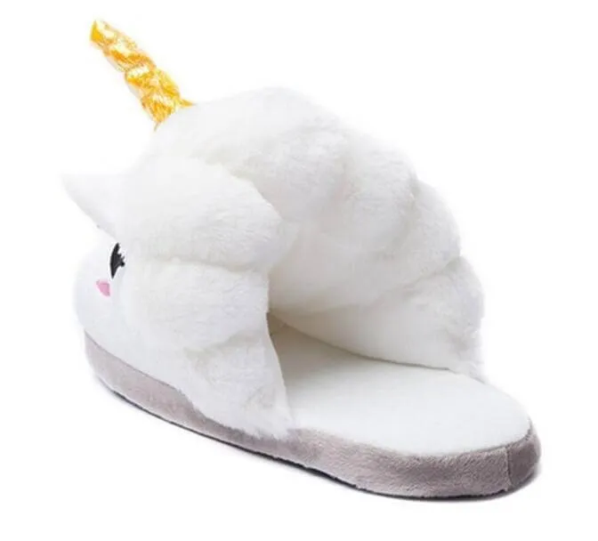 White Unicorn Slippers