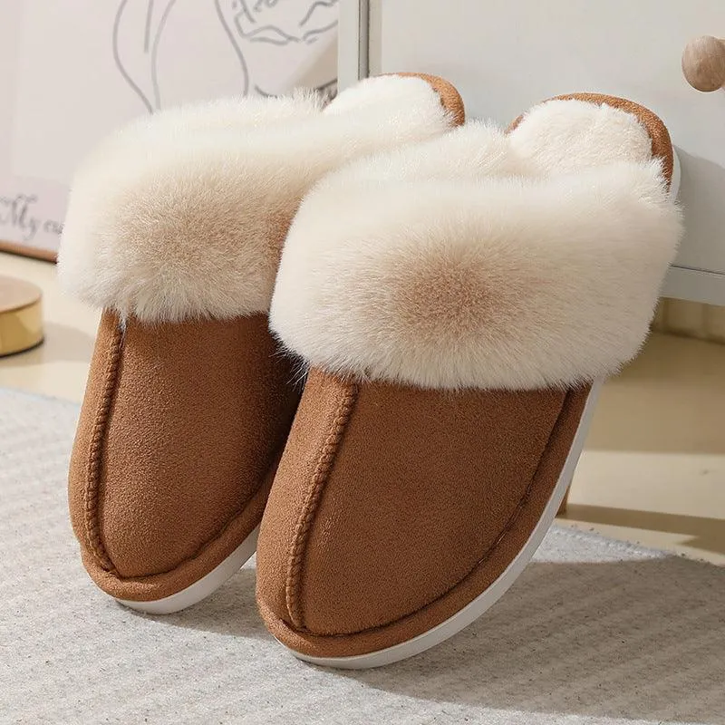 Women's Suede Winter Cotton Slippers